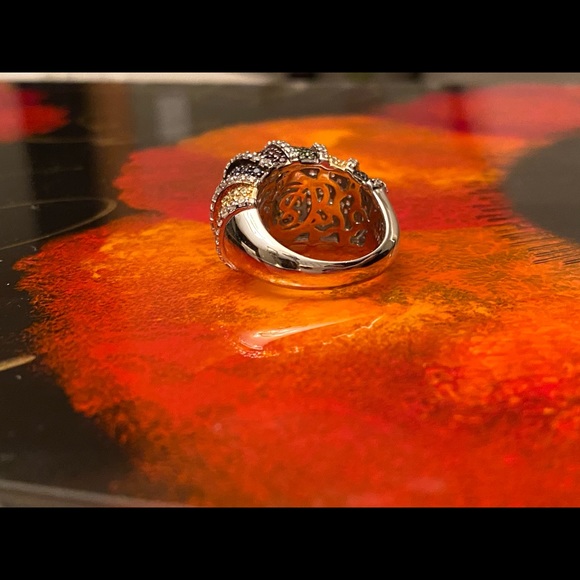 Suzy Levian Multi color Sterling Silver Ring Gorgeous! Perfect Holiday gift! - Picture 13 of 15
